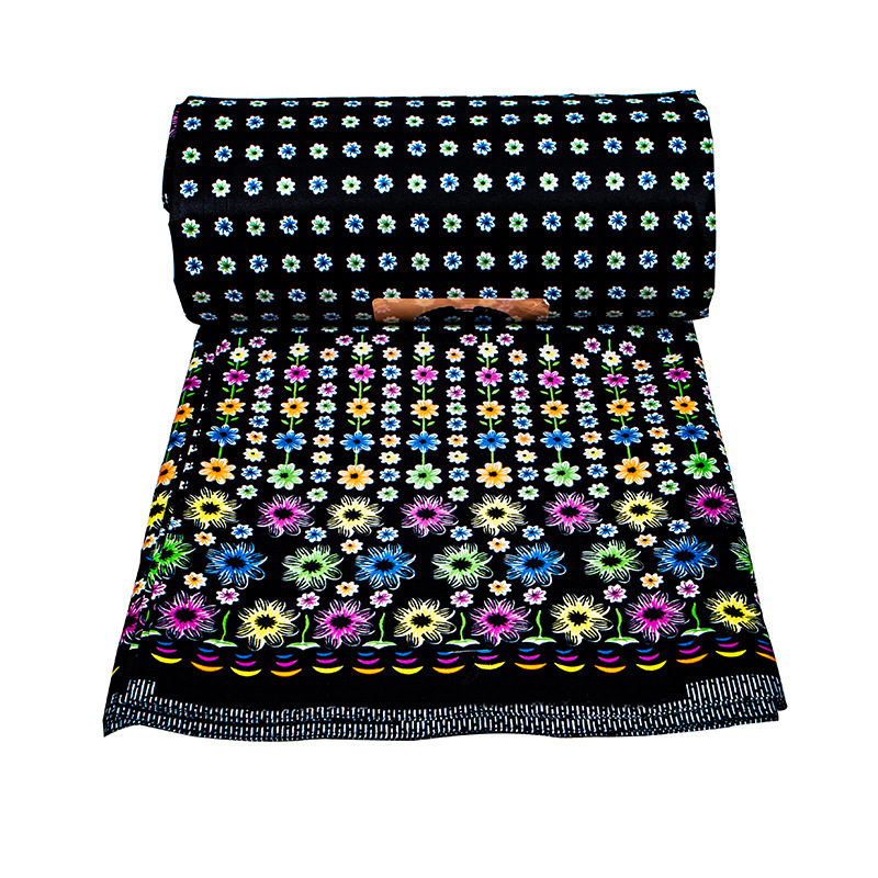 Sewing Batik Fabric - Kain Batik Afrika Motif Bunga Hitam
