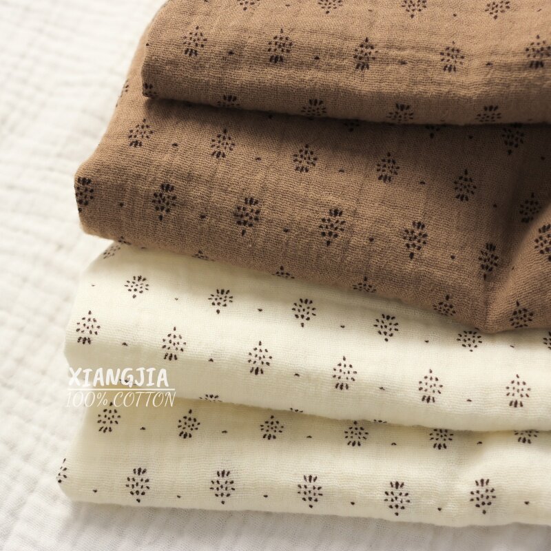 Vintage Sewing Textile - Kain katun vintage motif titik 135x50cm,