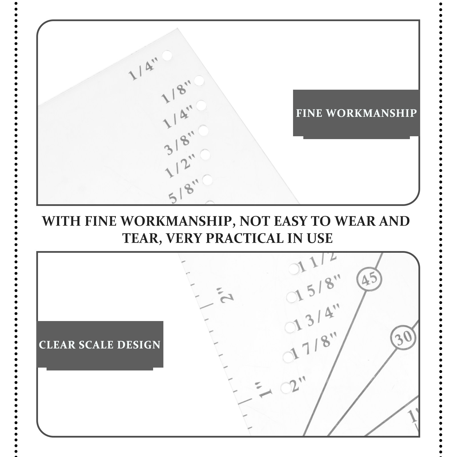 1 set Penggaris Plastik untuk  - Sewing Gauge Ruler ulasan dan harga