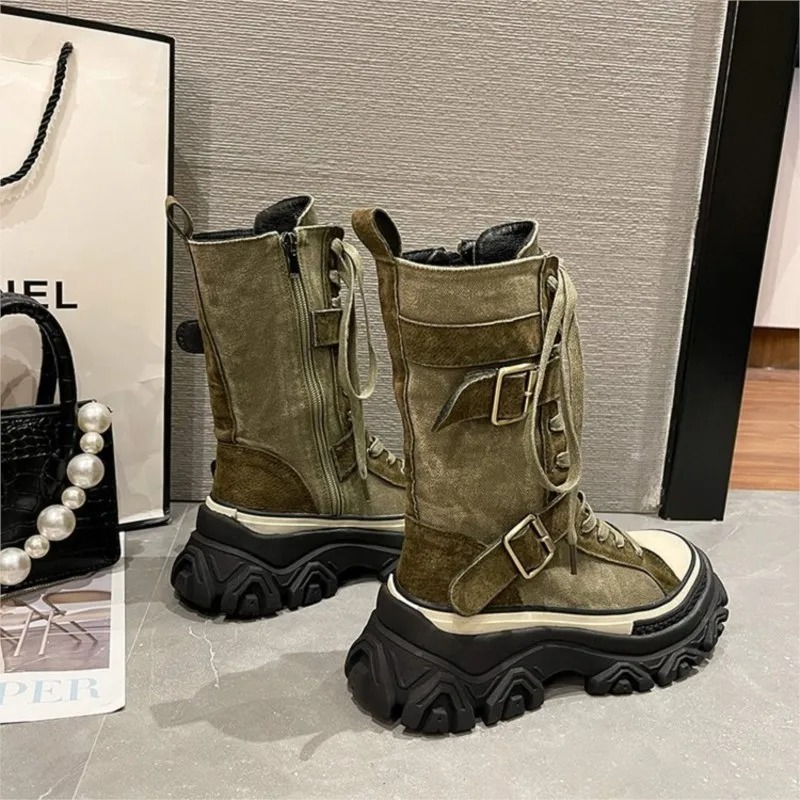 Sepatu Bot Wanita Platform Teb - Sewing Latex ulasan dan harga